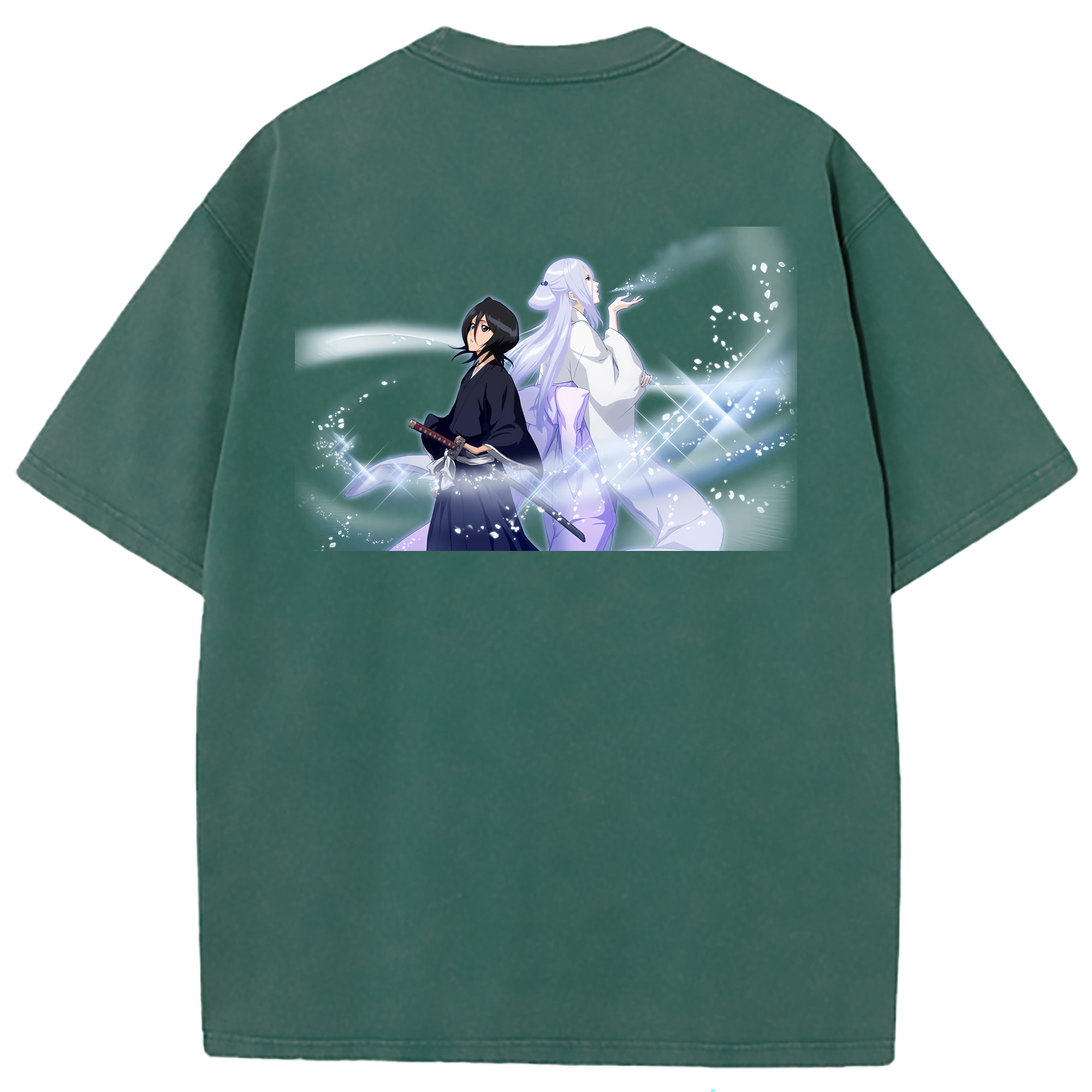（画像用） ブリーチ 朽木ルキア BLEACH Kuchiki Rukia 綿100% ヴィンテージ風 半袖Tシャツ（背面プリント）
